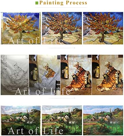 $ 80- $ 1500 יד שצויר על ידי אמנות אקדמיות מורים-קיר אמנות תפאורה-5 ציור שמן על בד-נמרים בדשא חיה חיה ארתור וורדל-גודל01