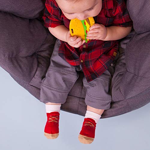 גרביים לתינוק שנראים כמו מגפי מדבר צ'וקה-6 זוגות גרביים שאינם החלקה-מתאים 0-12 חודשים