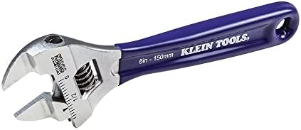 Klein Tools D86934 מפתח ברגים מתכווננים, מזויפים בלסת רזה יותר וגימור כרום פולני גבוה, 6 אינץ '