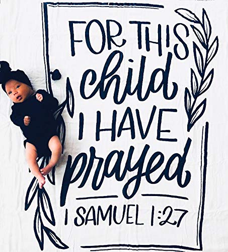 דבש הדבש הקטן ושות ' - שמיכת חוטף לתינוקות של מוסלין - שמואל 1 1:27 - לילד הזה התפללתי - במבוק כותנה אורגנית - נושם -