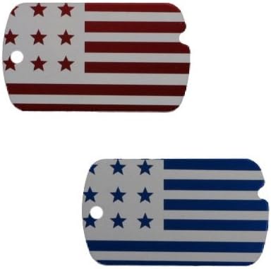 פטריוטי חרוט בהתאמה אישית דגל אמריקאי זיהוי צבאי תגי חיית מחמד לכלבים וחתולים מותאמים אישית עם עד חמש שורות