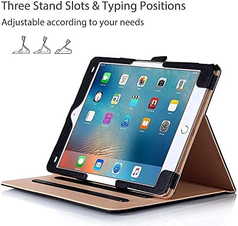 Procase iPad Pro 9.7 Black Stand Folio צרור מארז עם 2 חבילות iPad 9.7 2018 & 2017 / iPad Pro 9.7 / iPad Air 2 / iPad מגני מסך