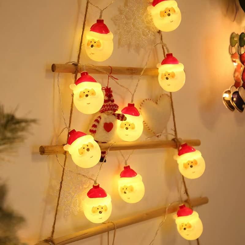 אורות פיות LED חג המולד סוללה/USB אורות מיתר מופעלים חוט כסף אטום למים 20 אורות שלג של סעיף סנטה לסנטה למסיבת חתונה מרפסת