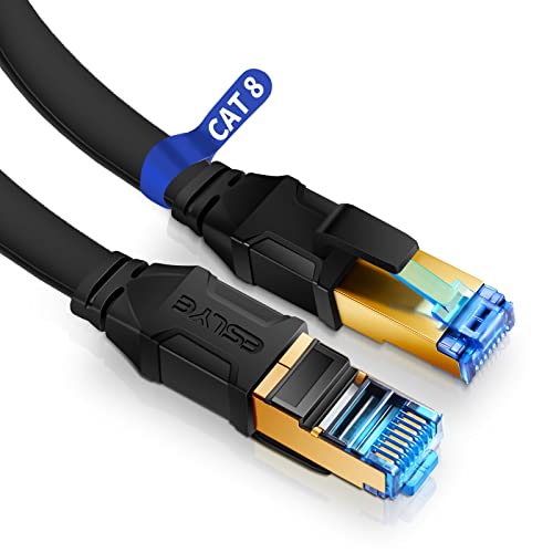 כבל Eslye Cat 8 Ethernet, כבל טלאי כבלים ברשת ברשת ברשת גבוהה במהירות גבוהה עבור PS5, Xbox, Modem, Gaming