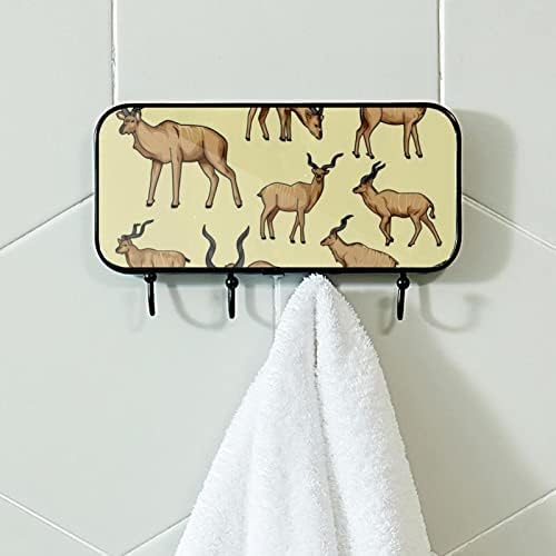 קיר מעיל הדפס של בעלי חיים קיר קיר קיר, מתלה מעיל כניסה עם 4 חיבור לעיל מעיל גלימות מארנק גלימות חדר אמבטיה כניסה לסלון