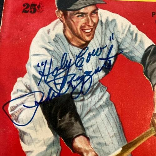 פיל ריזוטו חתום על חתימה וינטג 'משנת 1951 ספר בייסבול עם JSA COA - MLB חתימה חתימה פריטים שונים