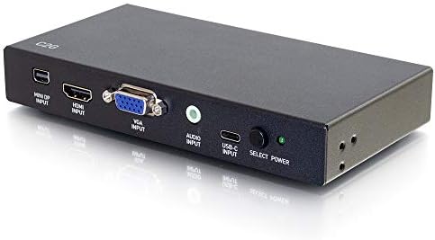 מתג C2G HDMI, 4K, יציאת תצוגה מיני, USB-C, HDMI, VGA, 60Hz, 3.55 ממ, שחור, כבלים ללכת 40850