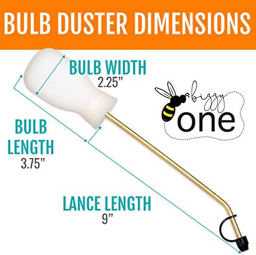 Bizzy One Bulb Duster - 8oz/diatomaceous Advicator Ablicator/Garden Puffer Duster/Pobork Duster - 2 שרביטים לשימושים