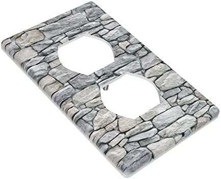 אבן כפרית אפור אבן דופלקס יחיד מכסה צלחת קיר דקורטיביות 1 כנופיה מתג חשמלי צלחת קיבול קיבול עיצוב חדר שינה חדר