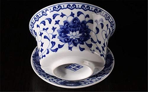 Delifur Jingdezhen Lotus עיצוב סיני גאיוואן סינית מסורתית סין מסורתית חרסינה כחולה ולבן מסורתית Gaiwan Kungfu Teapup