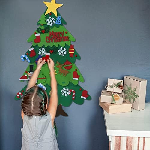 סט עץ חג המולד של סייזון, 3.2ft DIY, עץ חג המולד מואר עם 32 יחשב קישוט