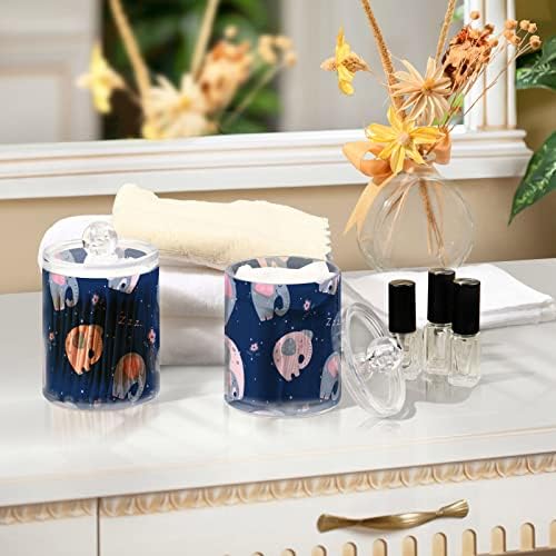 פיל פיל מקסים מחזיק ספוגי חדר אמבטיה מיכלים צנצנות עם מכסים מכניסים כרית כותנה כרית כרית עגול צנצנת לכיוון כותנה כותנה