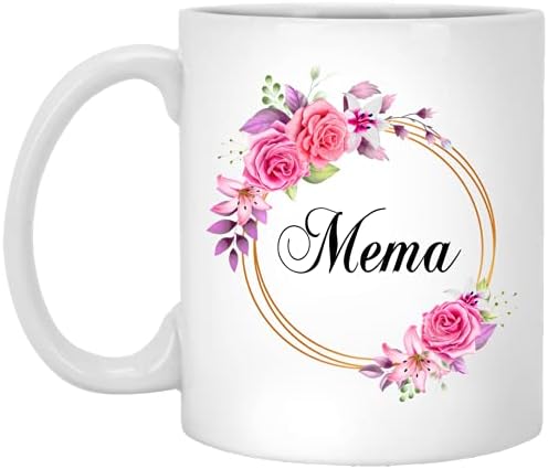 גבינסעיצובים מם פרח חידוש קפה ספל מתנה עבור אמא של יום-מם ורוד פרחים על זהב מסגרת - חדש מם ספל פרח-יום הולדת מתנות