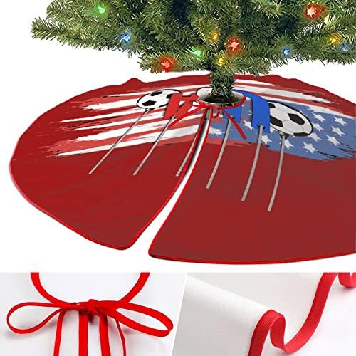 כדורגל וארהב דגל ארהב חצאית עץ חג המולד רכה עץ חג המולד קישוט לחג המולד לחג המולד למסיבת חג 30 x30