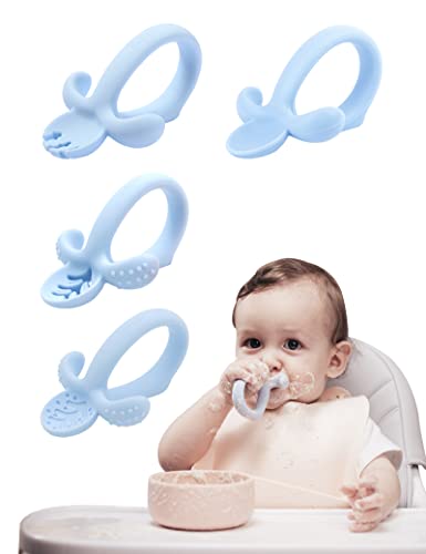כף לתינוק סט שלב 1 ושלב 2, כפות פעוטות של הופש ומזלג מוגדרים לגלימת LED לתינוק - כלי סיליקון לתינוקות לתינוקות