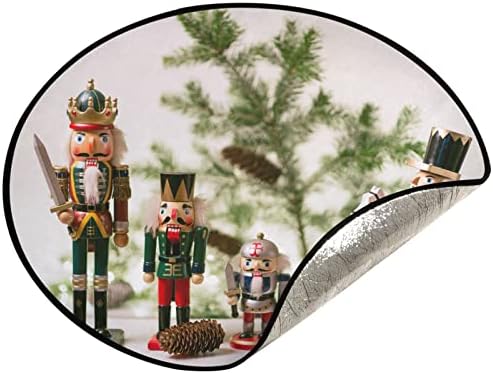 מפצחי אגוזים לחג המולד של קופדה מחצלות עץ חג המולד טרויאניות חצאית עץ אטום למים, סכין אורן חג המולד עץ עץ מגש מגן על רצפת