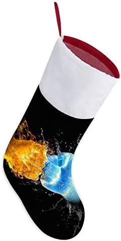 אגרופים ואש קרח קריר קרח חג המולד גרביים תלויים מדפיסים קישוטי אח עץ חג המולד