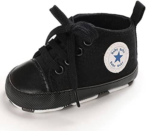 נעלי בנות של תינוקות נעליים קנבס נעלי תינוקת סוליות רכות להחליק על ההליכים הראשונים נעלי ספורט פעוטות שטוחות עריסה