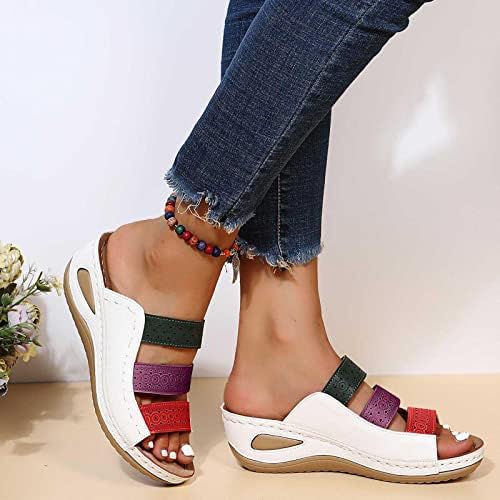 משקפי מגלשות טריז לנשים לנשים פלטפורמה אורטופדית אופנתית נעלי נעליים רצועות סנדלים חיצוניים רומיים צבעוניים קיץ