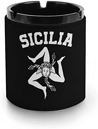 Trinacria sicilia sicilia Gride מצחיק סיגריות עור מצחיק מחזיק מגש אפר סיגריות לקישוט מכוניות במשרד הביתי