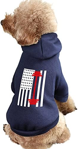 הרמת משקל קפוצ'ונים של כלב דגל אמריקאי עם סווטשירט עם סווטשירט עם חליפת חיות מחמד חמוד מעיל עם כובע