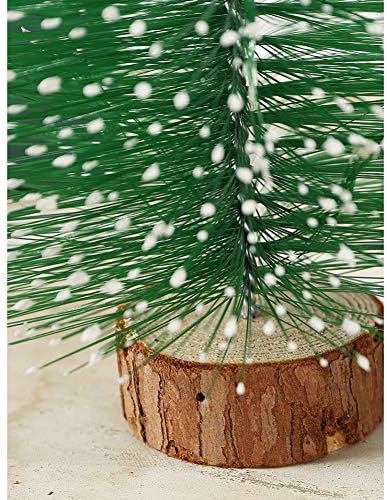 קיקסיין שלג נוהר שולחן חג המולד עץ חג המולד מלאכותי עץ אורן חג המולד, קישוט חג עמיד קל משקל עץ עץ-25 סמ