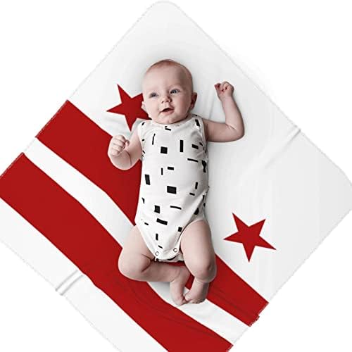 דגל של וושינגטון D.C. שמיכה לתינוקות מקבלת שמיכה לעטיפת כיסוי חוט -יילוד של תינוקות