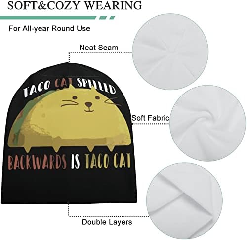 לאחור הוא טאקו חתול יוניסקס כפת כובע רך חם גולגולת כובע בסוודרים כובע לשינה ריצה מזדמן