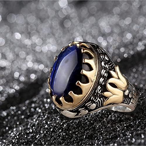 טבעת טבעת צורה כחולה גדולה טבעת טבעת מתנה טבעת יהלום טבעת טבעת טבעת אבן חן וינטג 'טבעת טבעת גדולה