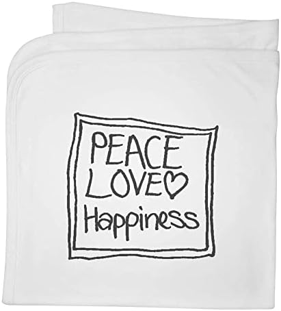 Azeeda 'שלום אהבה אושר' שמיכה / צעיף כותנה כותנה