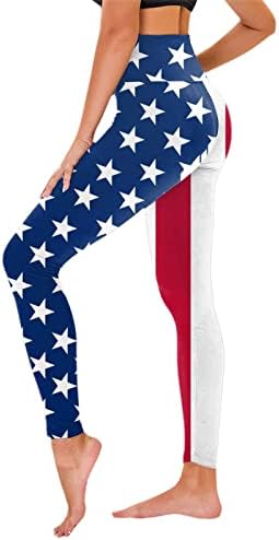 4 ביולי גבוהה מותן חותלות לנשים ארהב דגל אימון יוגה חותלות אולטרה רך מוברש נמתח אצן אימון מכנסיים