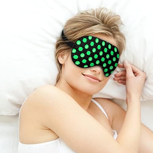 יום פטריק סנט נקודות ירוקות דפוס מסכת שינה מסכת עיניים רכה מכוסה עיניים ניידת עם רצועה מתכווננת לגברים נשים