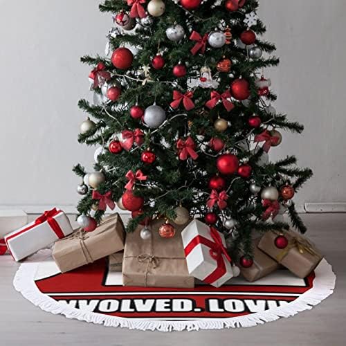 DILF מסור מעורב באב אוהב חצאית עץ חג המולד חג המולד עץ עץ מחצלת ציצים קישוטים לקישוטים מסיבת חג 30/36/48 אינץ '