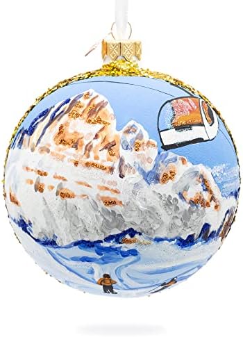 אתר הסקי קורטינה ד ' אמפצו, איטליה כדור זכוכית קישוט חג המולד 4 אינץ