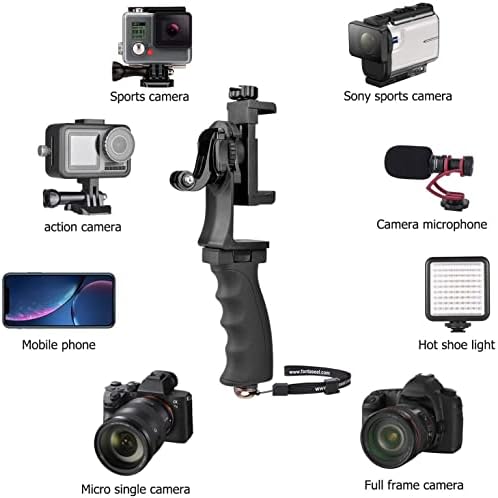 2in1 מצלמת פעולה ניידת ארגונומית+סמארטפון סינון אחיזת יד מייצב משולבת הרכבה וידאו Vlogging ערכת מחזיק מתקן לראיון