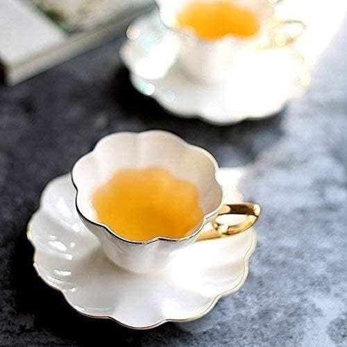 כוס קפה כוס תה וסט צלוחית ספל צלוחית צלוחית זהב קרמיקה פרח תה תה אחר הצהריים סט תה אחר הצהריים ספל אנגלית ספל שחור קפה כוס אירופה