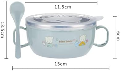 6 יחידות מזון תינוקות הגשת פלדת ידית מכסי בידוד קערת האכלת חטיף אורז הצהריים אטום עבור קריקטורה תינוק תרמית