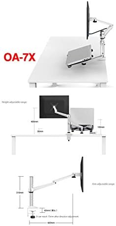 7 מולטימדיה שולחן עבודה כפול זרוע 27 אינץ מוניור מחזיק + מחשב נייד מחזיק מעמד שולחן מלא תנועה כפולה צג הר זרוע