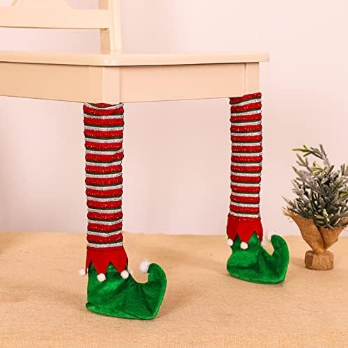 חג המולד כיסא רגל כיסוי, פסים שולחן רגל מכסה, פסים שדון רגליים נעלי רגליים המפלגה קישוטי טובות שולחן קישוט חג המולד