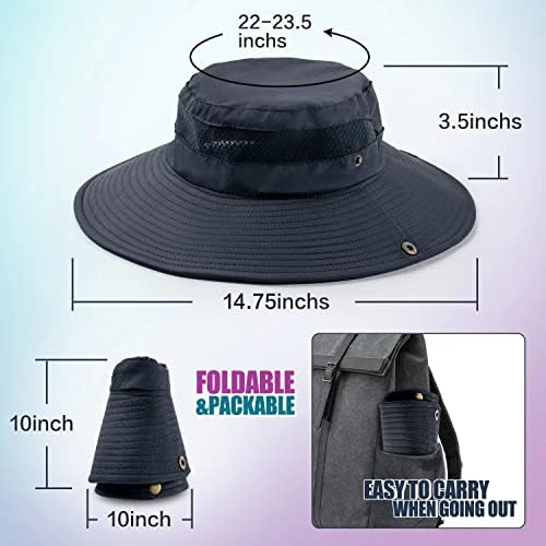 Koolsoly נושם רחב שוליים כובע בוני חיצוני אטום למים UPF 50+ הגנת שמש רשת ספארי כובע שמש לדיג נסיעות