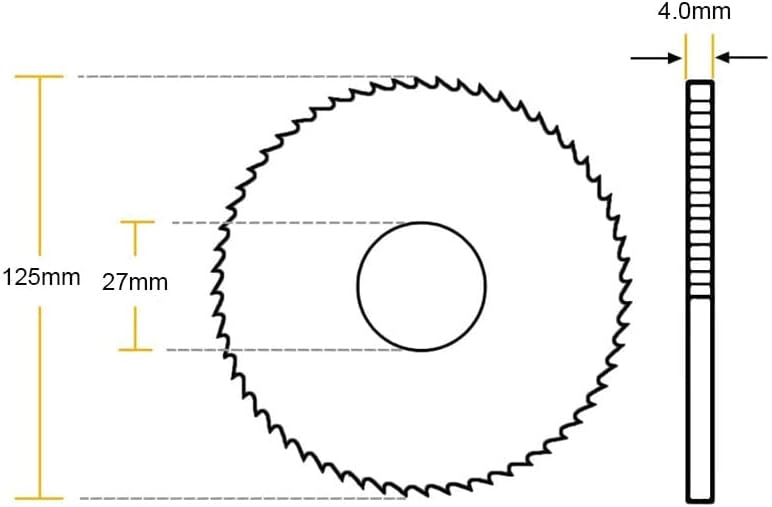 להב מסור 125 ממ 60 ט גלגל חיתוך עגול 0.8 1.0 1.2 1.5 2.0 2.5 3.0 3.5 4.0 5.0 מ מ עבה 27 מ מ ארבור