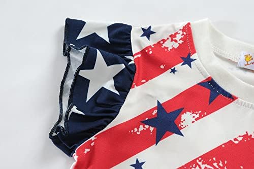 בנות FedPop 4 ביולי גופיות טנקים של חולצת דגל אמריקאית תלבושת פטריוטית לילדים ליום העצמאות של הפעוטות העליונות העליונות