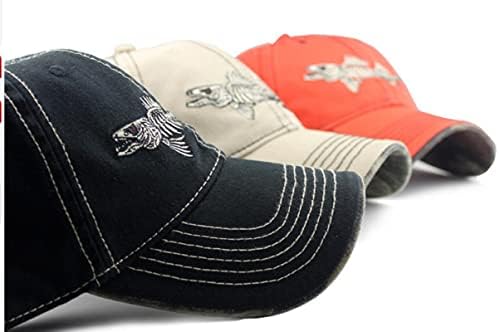 כובע דייג, כובע בייסבול עצם דגים, כובע הצמד לוגו דגים, כובע ציד שמש