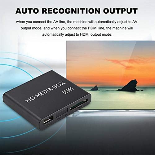 Socobeta 110-240V HDMI נגן מדיה מיני 1080p תיבת נגן דיגיטלי תיבת תמיכה ב- USB MP3 MMC SD MKV עם שלט רחוק