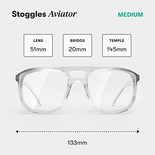 Stoggles - רשמי - Aviator - Z87.1 משקפי בטיחות מוסמכים - אנטי ערפל - חסימת אור כחול