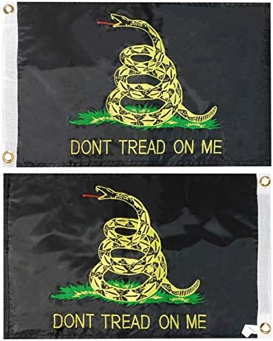 סיטונאות אמריקאית סופרסטור גדסדן שחור אל תדרוך עלי 12 x18 דו צדדי דו צדדי רקום דגל סירות