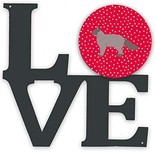 אוצרות קרוליין 5638 ואלב לה פרם 3 חתול אהבה מתכת קיר יצירות אמנות אהבה, אדום,
