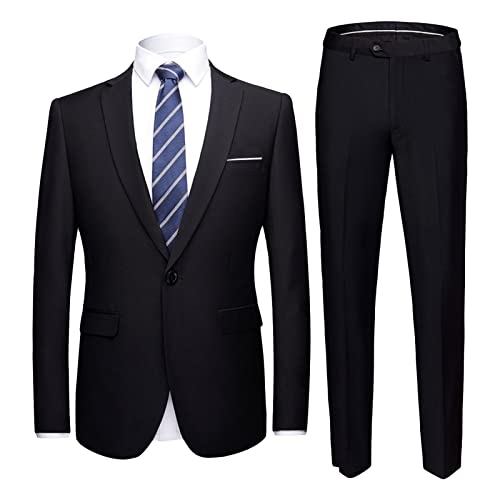 כפתור אחד של Maiyifu-GJ לגברים אחד 2 חלקים חליפות חליפות חתונה רשמית מוצקה טוקס בלייזר ומכנסיים סט מעיל שמלות יומיומי