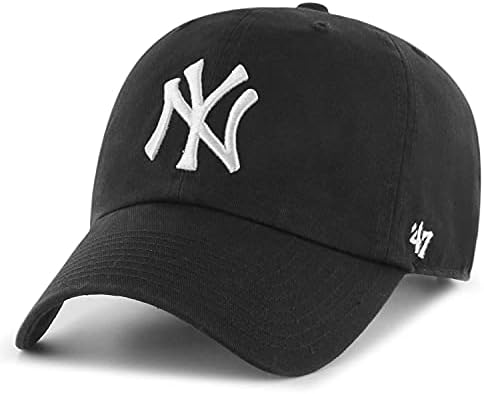'47 ליגת העל ניו יורק יאנקיז מותג לנקות כובע מתכוונן, מידה אחת, שחור