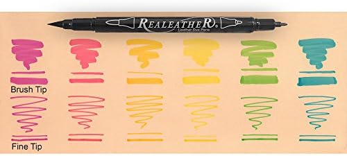 Realeather F2400-05 עטים של צבע עור, קצה 6-חבילות כפול 6, צבעים בהירים
